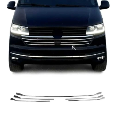 Abbildung von Kühlergrill Leisten kompatibel mit VW T6.1 Transporter 2019 2024 Highline Chrom 5x