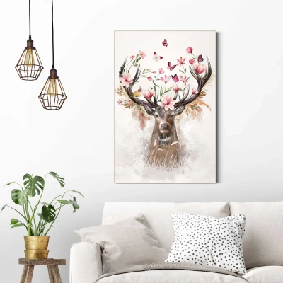Abbildung von Reinders Wandbild &quot;Hirsch in Blumen&quot;