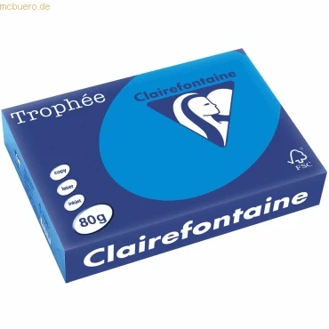 Abbildung von 5 x Clairefontaine Kopierpapier Trophee A4 80g/qm VE=500 Blatt karibik