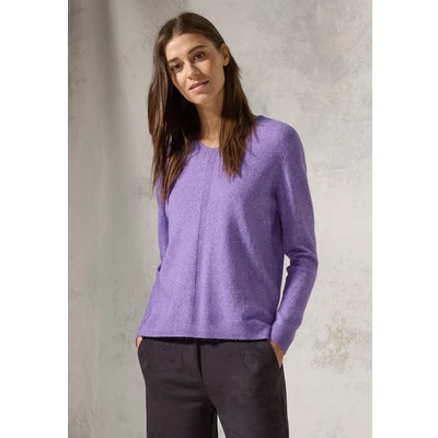 Abbildung von Cecil MIT Vausschnitt Strickpullover, Damen, Größe: Large, Lila