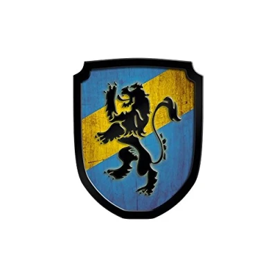 Abbildung von Wappenschild L&ouml;we, blau