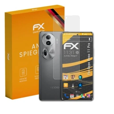 Abbildung von atFoliX Panzerfolie kompatibel mit Oppo Reno 11 Pro Schutzfolie, entspiegelnde und stoßdämpfende FX Folie (3X)