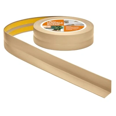 Abbildung von Quest Weichsockelleiste Selbstklebend 30 mm x Knickleiste, Abschlussleiste für Küche, Badezimmer Dichtungsband PVC, Flexibel, Wasserdicht, Dekorativ 20 Meter, Sandfarbe