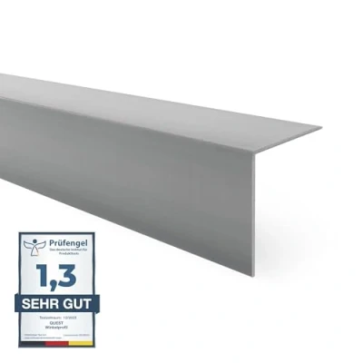 Abbildung von Quest PVC Kantenschutzwinkel Ohne Klebeband Kantenleiste und Eckenschutz Eckleiste Winkelprofil 40x40mm, 200cm, Dunkelgrau