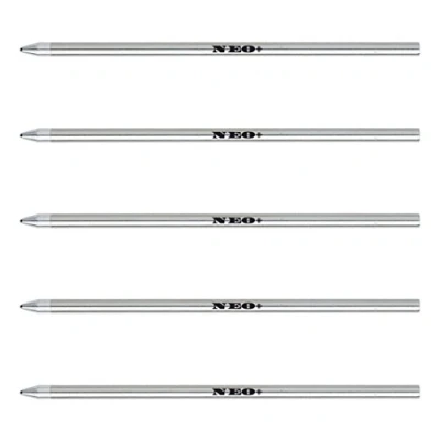 Abbildung von 5 Stück Mini Kugelschreiberminen. Dieser Stift Minen sind passend für:Geeignet für Swarovski, Cross, Cartier®, Lamy, Zebra, Tombow, Schneider, Schmidt, Parker, Pelikan, 67 mm Schwarz