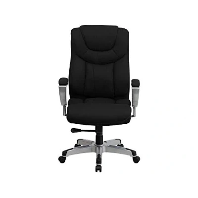 Abbildung von Flash Furniture Hercules Serie 181,44 kg Kapazität, groß &amp; hoch, Chef Drehstuhl aus schwarzem Stoff mit Höhe und Breite verstellbare Armlehnen