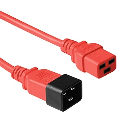 Abbildung von ACT Kaltgerätekabel Verlängerung 1,2m, C19 Buchse auf C20 Stecker, IEC 60320 Netzkabel AK5089 Rot