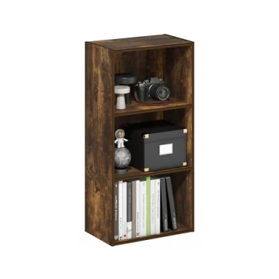 Abbildung von Furinno Luder 3 stufiges Bücherregal mit offenem Regal, Bernsteinkiefer
