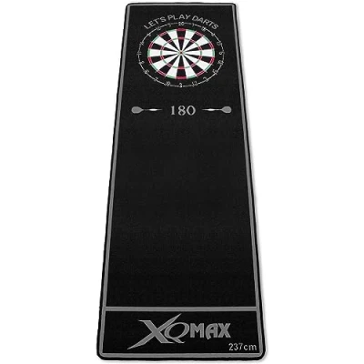 Abbildung von XQmax 237x80cm Turnier Dartteppich grau/schwarz Dartmatte mit offiziellem Spielabstand Dart Matte Teppich