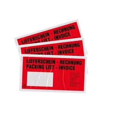 Abbildung von baytronic Dokumententaschen, DIN lang, rot schwarz bedruckt &quot;Lieferschein/Rechnung&quot; (1000 Stück)