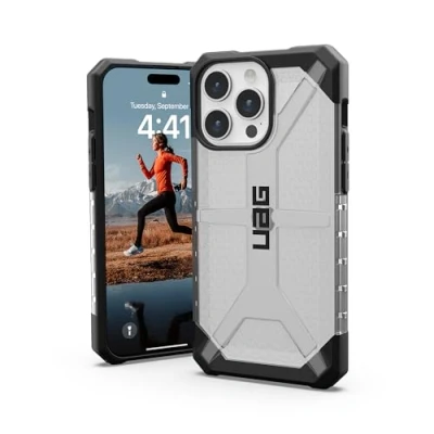Abbildung von URBAN ARMOR GEAR Plasma Hülle kompatibel mit Apple iPhone 15 Pro Max [Wireless Charging kompatibles Cover, Sturzfeste Handyhülle, Erhöhter Rand] Ice (transparent)