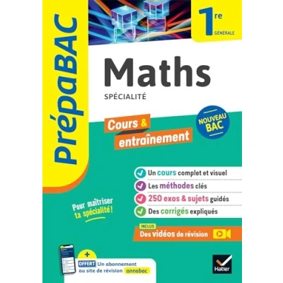 Abbildung von Prépabac Maths 1re générale (spécialité): cours, méthodes &amp; entraînement (programme de Première)