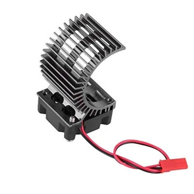 Abbildung von Dilwe RC Motor Kühlkörper, Kühlkörper mit Lüfter für 1/10 Elektro 540/550 Motor(Schwarz)