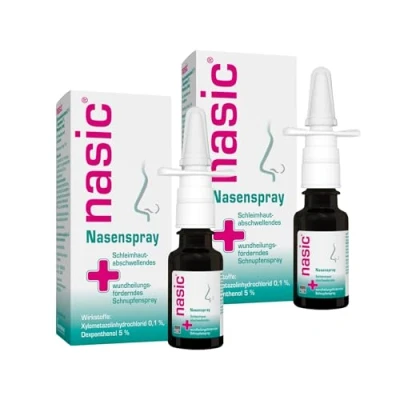 Abbildung von nasic Nasenspray mit dem Wirkplus Abschwellendes &amp; wundheilungsförderndes Schnupfenspray für Erwachsene Schulkinder Xylometazolin Dexpanthenol Sparset 2 x 10 ml