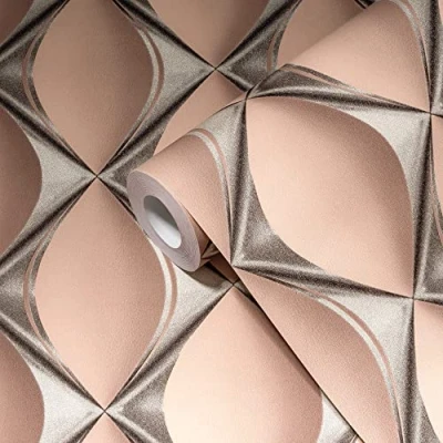 Abbildung von living walls Vliestapete &quot;My Home My Spa&quot;, 3D Optik metallic geometrisch, Design Tapete Effekt Tapeten Wohnzimmer Schlafzimmer Küche