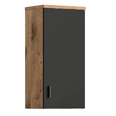 Abbildung von xonox.home Badezimmer Grado X2FB8721 Hängeschrank Schrank in Front grau Nb. Tiefzieh Korpus Nox Oak ca. 37x75x25 cm
