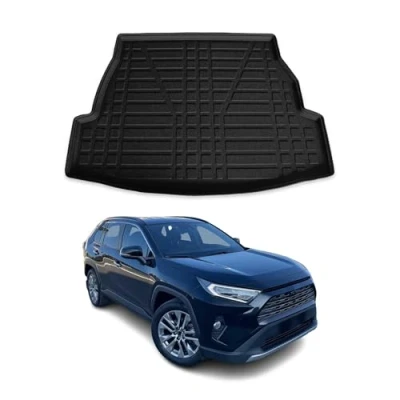 Abbildung von OMAC Kofferraumwanne Laderaumwanne kompatibel mit Toyota RAV4 2019 2024 Gummi TPE Schwarz