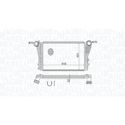 Abbildung von MAGNETI MARELLI 351319204030 Ladeluftkühler VOLKSWAGEN: GOLF 5 Schrägheck, Touran I, 6, AUDI: A3 Sportback, TT Coupe