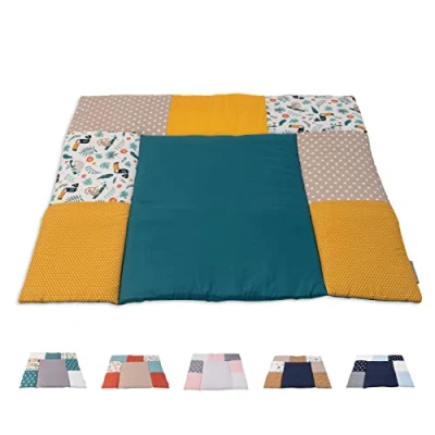 Abbildung von ULLENBOOM ® Wickelauflage 85x75 cm Dschungel (Made in EU) Wickelunterlage Waschbar und für Unterwegs geeignet, Bezug: 100% OEKO TEX Baumwolle, Wickeltischauflage 75x85