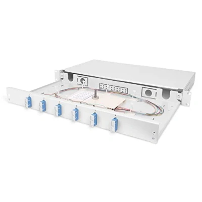 Abbildung von DIGITUS LWL Spleißbox 6 Kupplungen SC OS2 1HE 19 Zoll Single Mode Duplex Mit Spleiß Kassette Rack Einbau