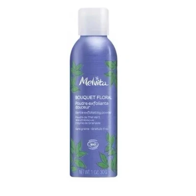 Abbildung von Melvita, Sanftes Peeling Puder auf Basis natürlicher Inhaltsstoffe für einen strahlenden Teint und revitalisierte Haut, alle Hauttypen geeignet, 50g, Bouquet Floral Range