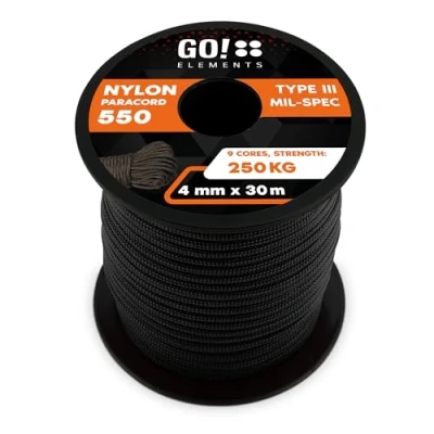 Abbildung von GO!elements Paracord 550 4mm Abspannleine, aus reißfester Nylonschnur