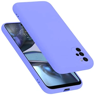 Abbildung von Cadorabo Hülle kompatibel mit Motorola Moto G22 Silikon Handyhülle für Case aus flüssigem stoßfeste dünne TPU Schutzhülle Liquid HELL LILA