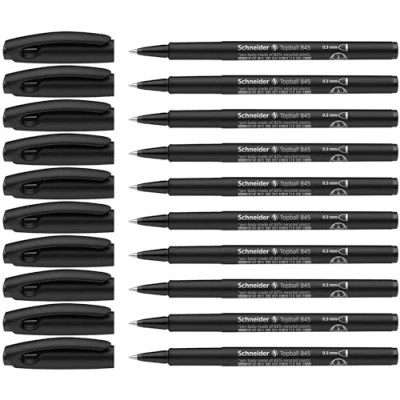 Abbildung von Schneider 184501 Topball 845 Tintenroller (stabiler Edelstahlspitze, 0,3 mm) 10er Packung schwarz