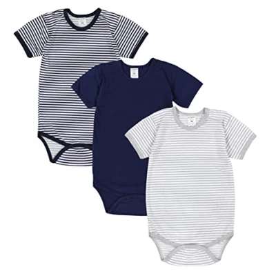 Abbildung von TupTam Kinder Unisex Kurzarm Body Baumwolle 3er Set, Farbe: Farbenmix 1, Größe: 128