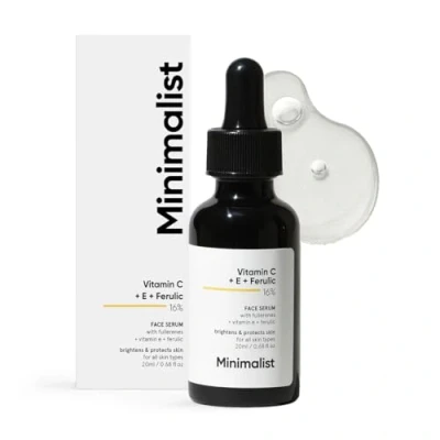Abbildung von Minimalist 16% Vitamin C Serum mit E &amp; Ferulasäure zur Verbesserung der Leuchtkraft, Weiß, 20 ml (1er Pack)