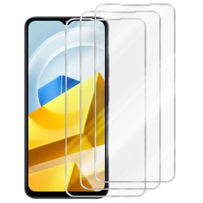 Abbildung von Cadorabo 3x Panzer Schutz Glas für Xiaomi POCO M5 3 Stück Schutzfolie in Ultra Klar Hüllen freundlich Gehärtetes (Tempered) Dipslayschutz Folie 9H Härte Anti Kratzer