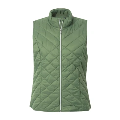 Abbildung von Ulla Popken Hyprar Water Repellent Weste, Damen, Größe: 42/44, Pale khaki