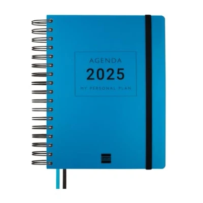 Abbildung von Finocam Kalender Tempus 2025, 1 Tag pro Seite, Januar 2025 Dezember (12 Monate), Blau, Spanisch