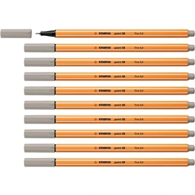 Abbildung von Fineliner STABILO point 88 10er Pack warmgrau