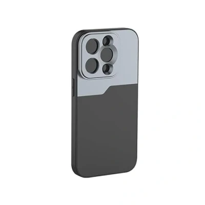 Abbildung von MOJOGEAR 17 mm Objektivgehäuse für iPhone 13 Pro Gewinde Makroobjektiv, Teleobjektiv, anamorphotische Linse oder DOF Adapter Stabiles Gehäuse Schwarz/Grau