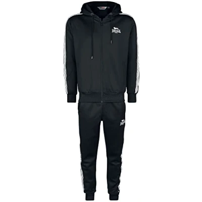 Abbildung von Lonsdale MIT Schmale Passform Sweatjacke, Herren, Größe: Large, Black white