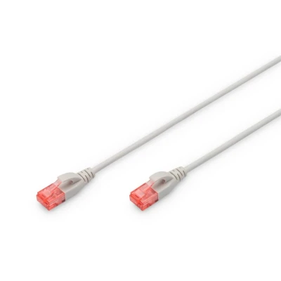 Abbildung von DIGITUS Patch Kabel Slim RJ 45 (M) zu 2.5m Kupfer U/UTP Cat 6 grau (DK 1617 025S)