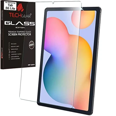 Abbildung von TECHGEAR Glas Schutzfolie kompatible mit Samsung Galaxy Tab S6 Lite 10,4 zoll 2024/2022/2020 (SM P610/P613/P615/P619/P620/P625) Schutzfolie, aus gehärtetem [9H Härte] Crystal Clarity