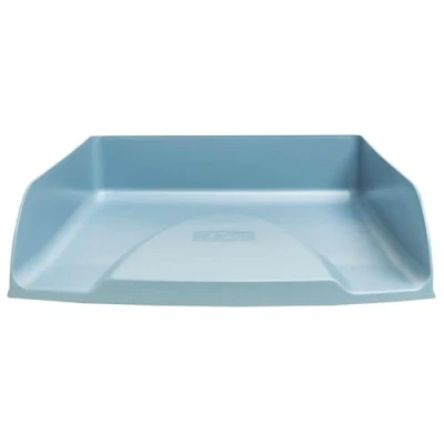 Abbildung von Exacompta 1 x Briefablage Combo Styli Autentik für Dokumente im A4+ Format Maße: 34 25 6,5 cm Etikettenhalter 500 Blatt blau grau