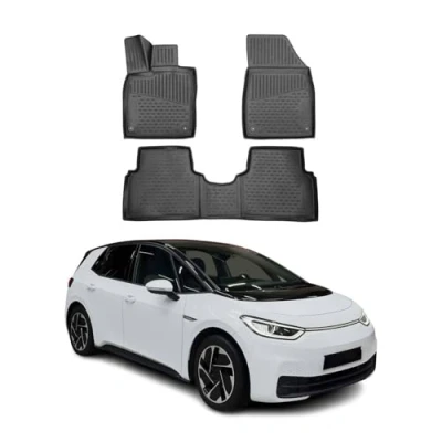 Abbildung von OMAC 7567444 Fußmattensatz Gummi, TPE (thermoplastischer Elastomer) 3 schwarz VOLKSWAGEN: ID.3