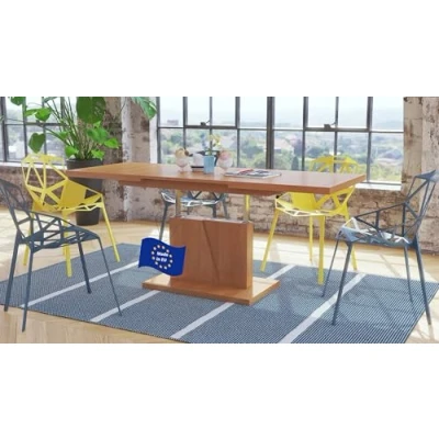 Abbildung von Mazzoni Design Couchtisch Tisch Grand Noir stufenlos höhenverstellbar ausziehbar 120 bis 180cm Esstisch (Erle)