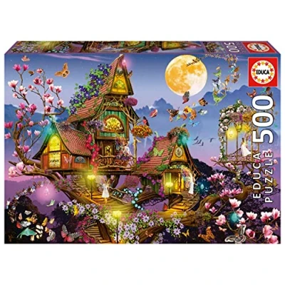 Abbildung von Educa Puzzle 500 Teile für Erwachsene Elfenhaus, und Kinder ab 11 Jahren, Fantasy, Märchen, Feen (19554)