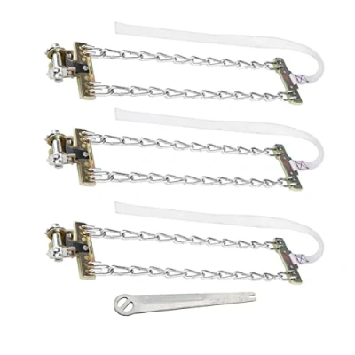 Abbildung von elerose anfahrhilfe large,schneeketten,Reifen Schneekette, 3pcs Reifen Anti Rutsch Stahlkette Schnee Schlamm Auto Sicherheit Clip on Kette für LKW SUV(Large)