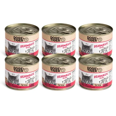 Abbildung von Adult Premium Katzenfutter Schmaus, Nassfutter, Getreidefrei, Rind, 6x 200g