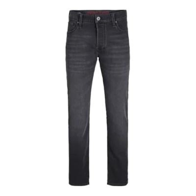 Abbildung von Jack &amp; Jones PLUS SIZE Jjimike Jjicon I.K. SQ Jeans Tapered Fit, Herren, Größe: 44x32, Black denim