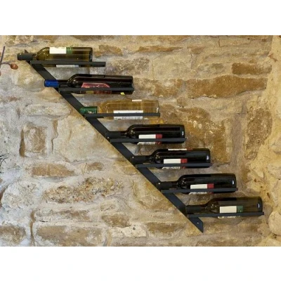 Abbildung von DanDiBo Flaschenhalter Weinregal Diagon 100cm aus Metall Flaschenständer Wandregal Bar (Rechts Rechte Ausführung)