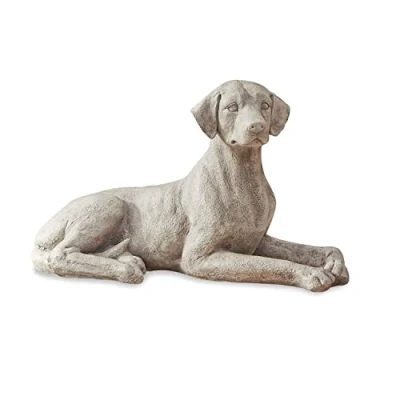 Abbildung von Loberon Hund Socrate, edler Deko Jagdhund, detailreiche Tierfigur, lebensgroß &amp; anmutig, Outdoor, Gartendekoration, Dekoobjekt, Polyresin, antikbeige
