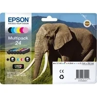 Abbildung von Multi pack! Epson 24 BK C M Y LC LM tintenpatrone 29,1ml C13T24284011 original