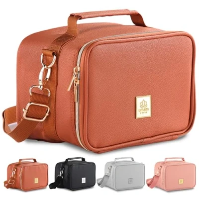 Abbildung von UMAMI Kühltasche 4L, Lunchbag für Arbeit, Reisen, Büro, Picknick, Mini Isoliert aus veganem Leder, Faltbare Lunchtasche