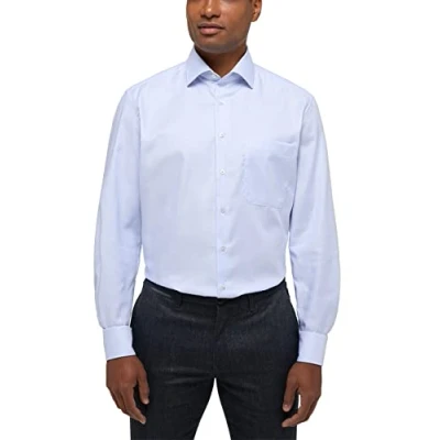 Abbildung von Eterna Strukturiertes Twillhemd Comfort FIT Hemd, Herren, Größe: 42x65, Hellblau